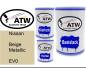 Preview: Nissan, Beige Metallic, EV0: 500ml Lackdose + 500ml Klarlack + 250ml Härter - Set, von ATW Autoteile West.
